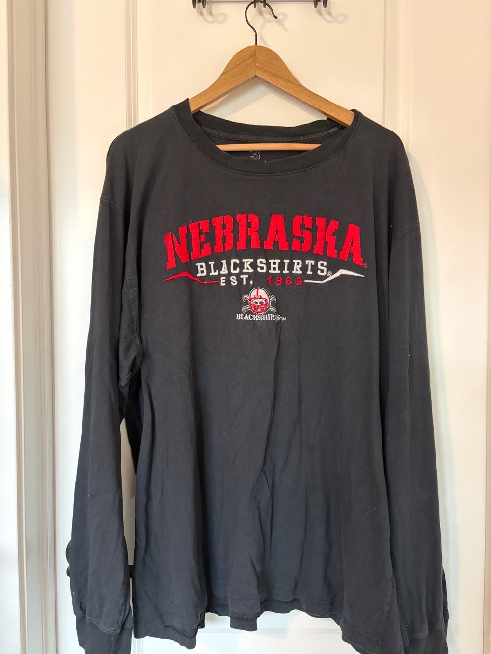 Y2K Nebraska Blackshirts Long Sleeve Tee - Black & Red 2XL